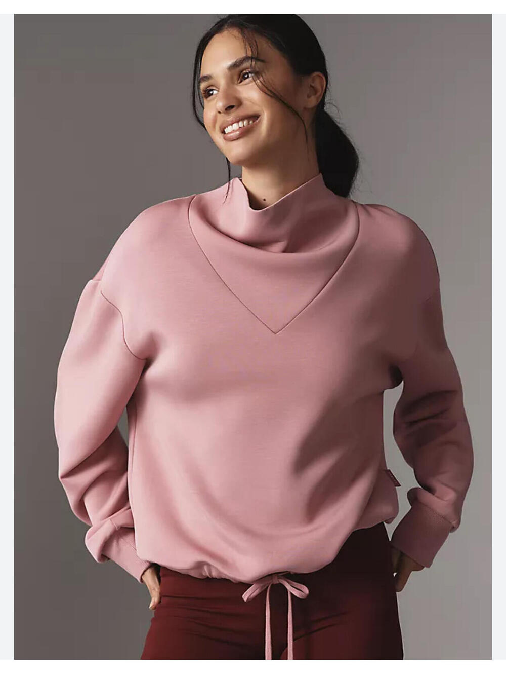 Varley Betsy Sweatshirt Pink Athleisure Quiet Luxury Scuba Pullover Loungewear